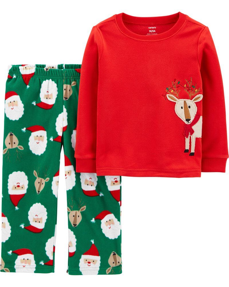 2-Piece Reindeer Christmas Fleece PJs | Carter's