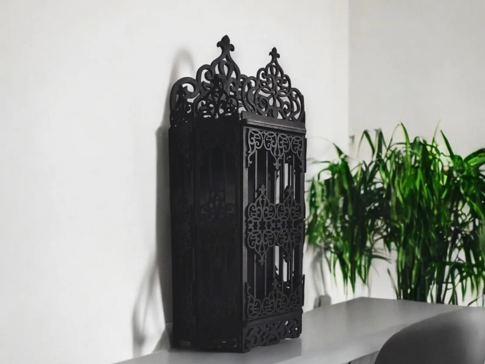 21" Curio Cabinet Shelf , Black Vintage Storage Display , Gothic Crystal Shelf, Goth Altar - Etsy | Etsy (US)