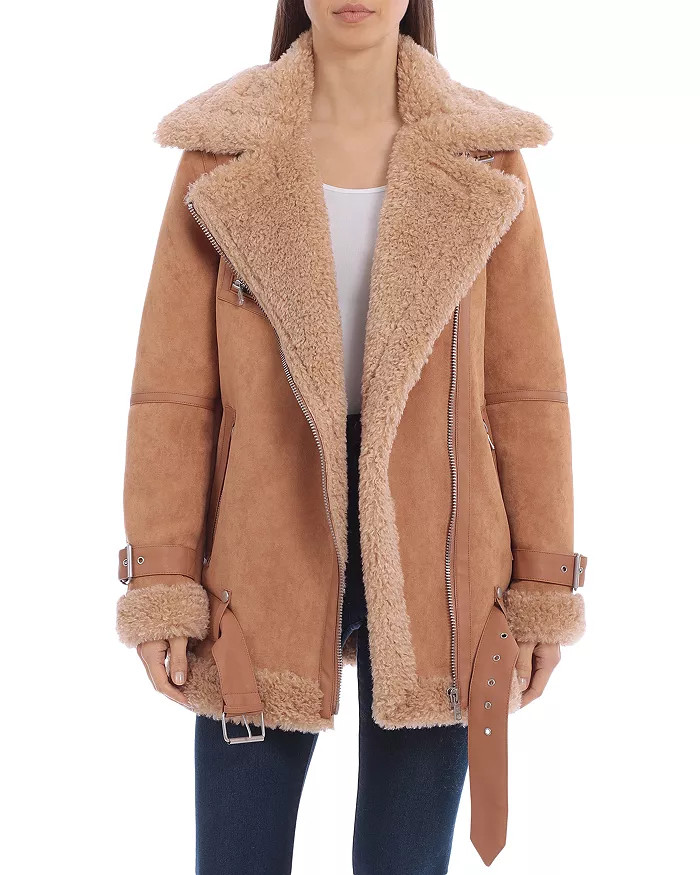Oversized Faux Shearling Biker Jacket | Bloomingdale's (US)