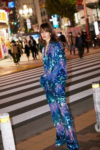 Premium Mixed Sequin Flare Pants | Nasty Gal (US)