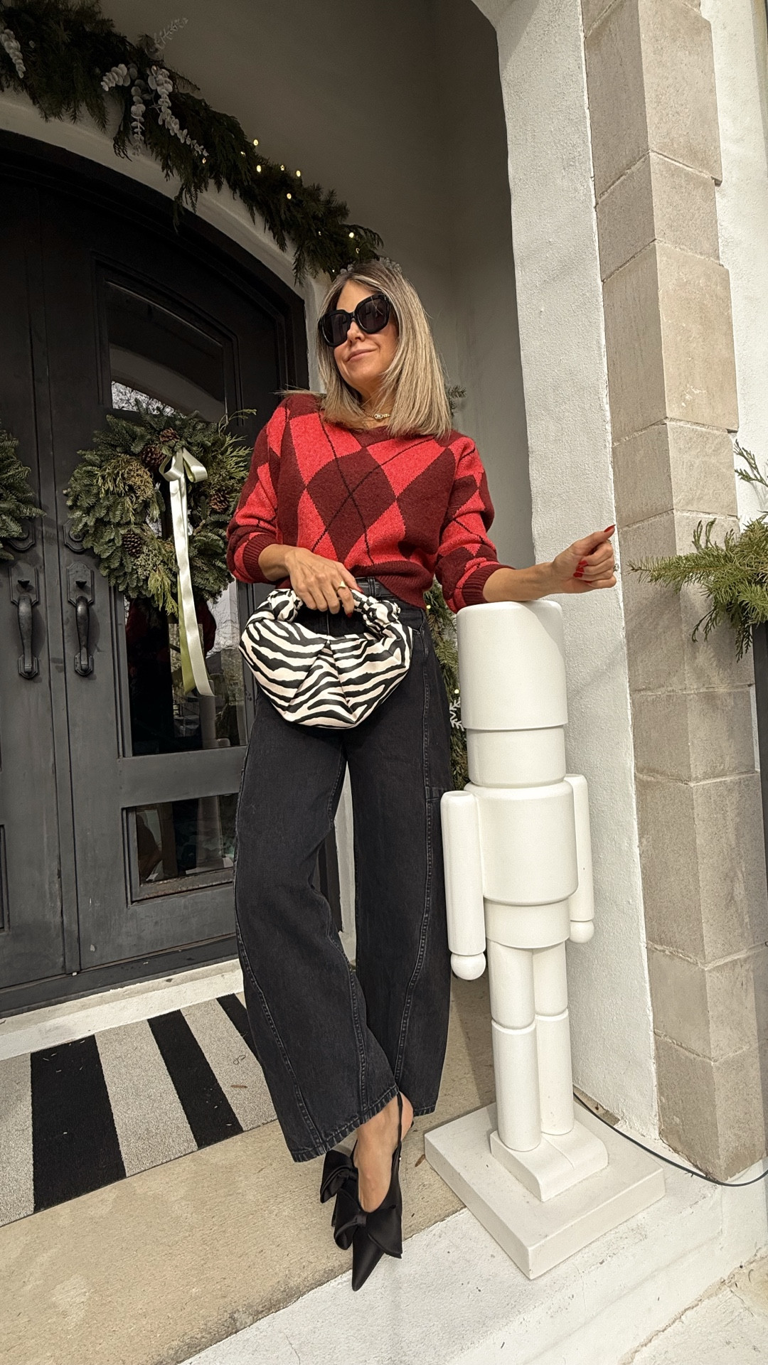 I’m not asking for much this year! Love the pattern mixing with the argyle and zebra prints. Pair your Christmas sweater with a pair of barrel jeans for a chic holiday look! 

Le Bop, Shopbop 

#LTKmomlife #LTKootd #LTKHoliday