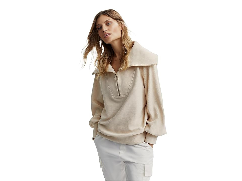 Varley Vine Pullover Women's Sweatshirt Oatmeal Marl : MD, Cotton/Polyester/Spandex | Zappos