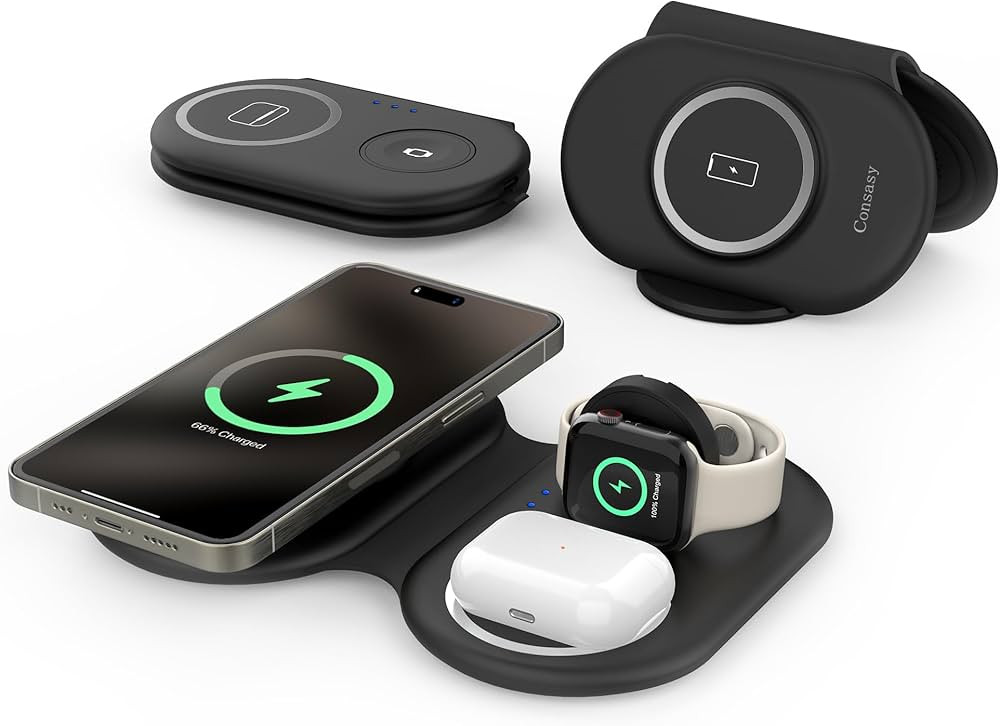 3 in 1 Wireless Charging Station, Magnetic Wireless Charger, Foldable Charger 3 in 1, Travel Char... | Amazon (US)