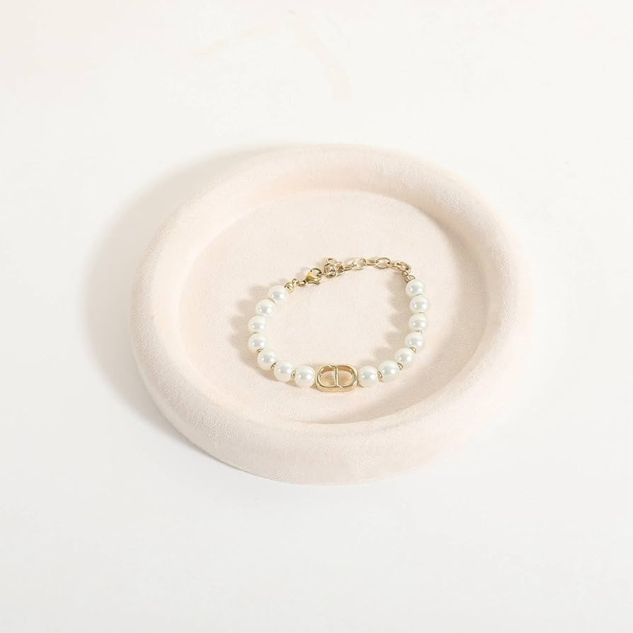 GemeShou Round Jewelry Organizer Plate, Top Microfiber Velvet Jewelry Display Tray, Empty Jewelry... | Amazon (US)