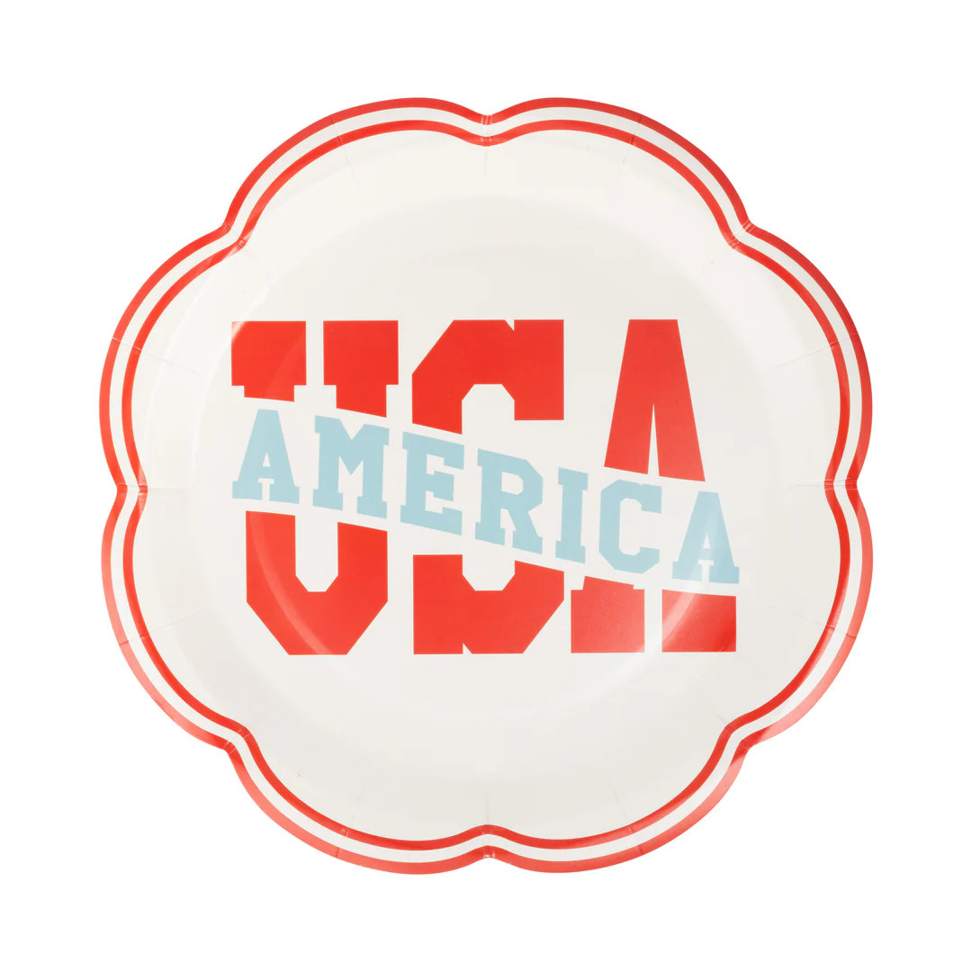 USA America Wide Paper Plate (8 ct) | My Mind's Eye