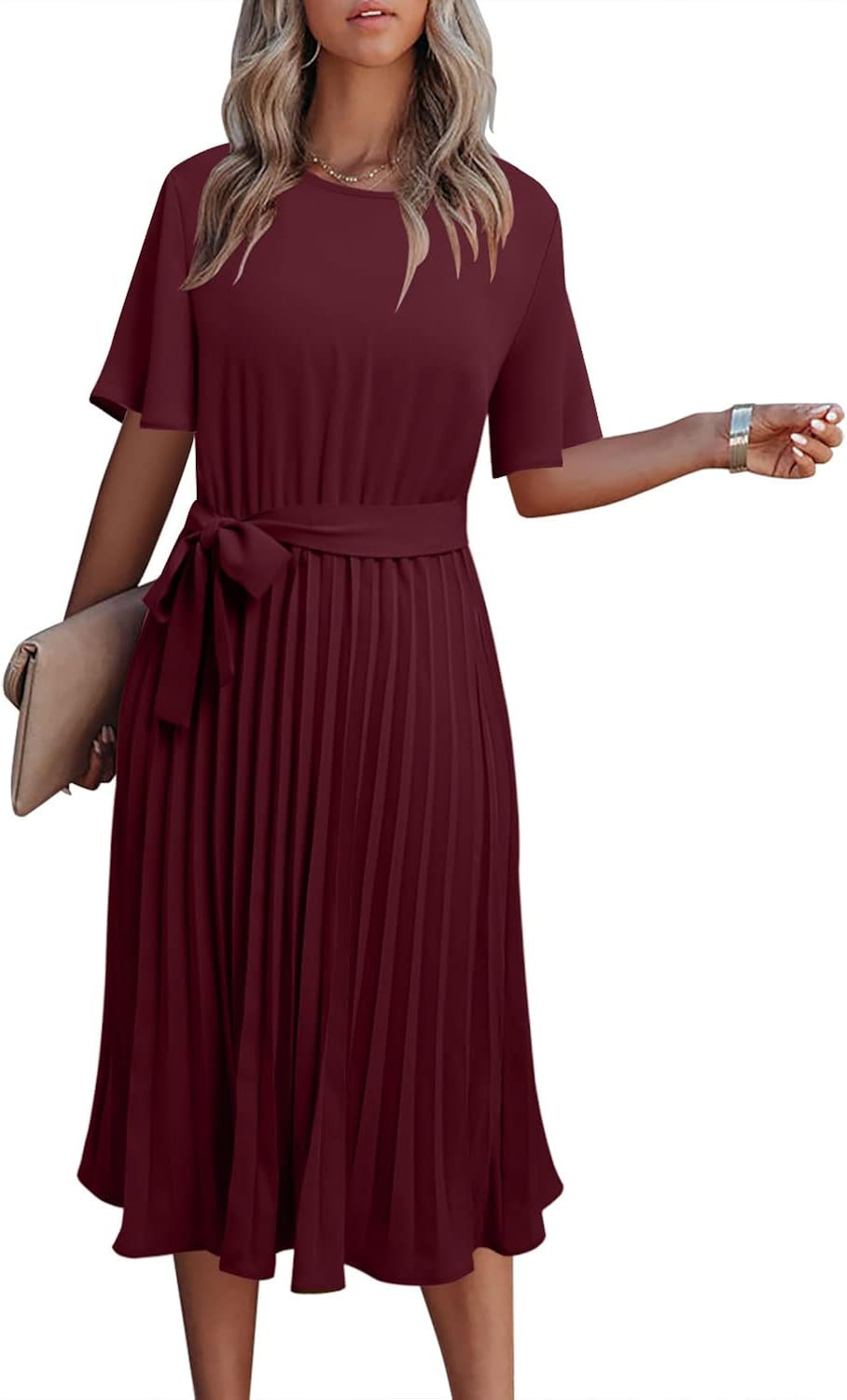 VIEACTIVEWEAR Women's Casual Summer Ruffle Long Bohemian Dress Short Sleeve Loose Plain Maxi Dres... | Amazon (US)