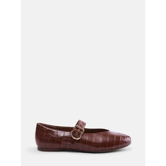 Free Assembly Women's Croco Mary Jane Flats | Walmart (US)