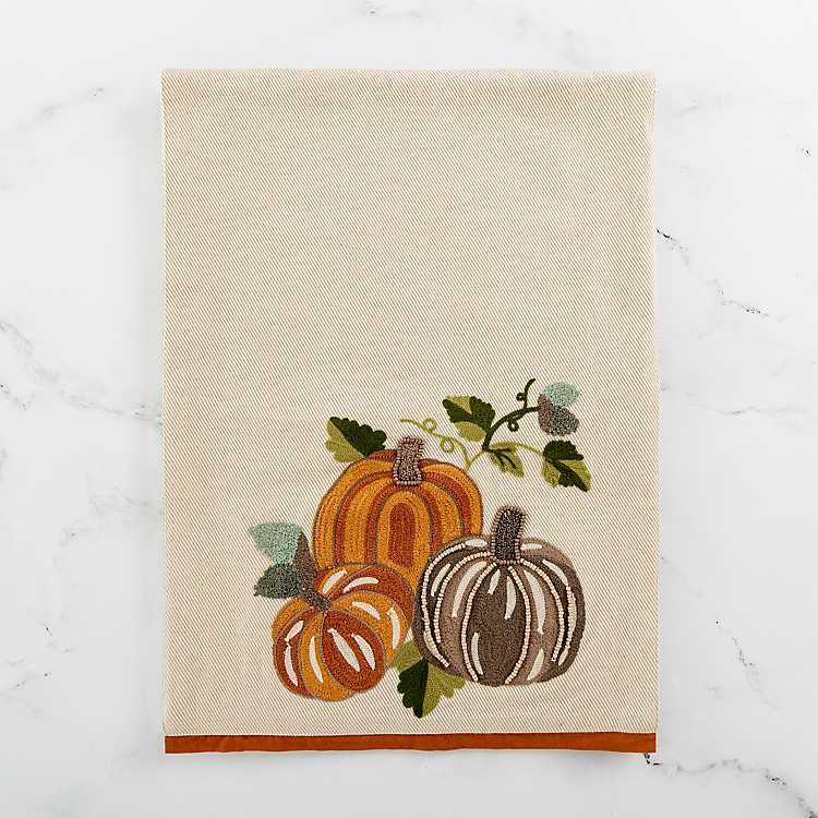 New! Harvest Pumpkins Embroidered Table Runner | Kirkland's Home