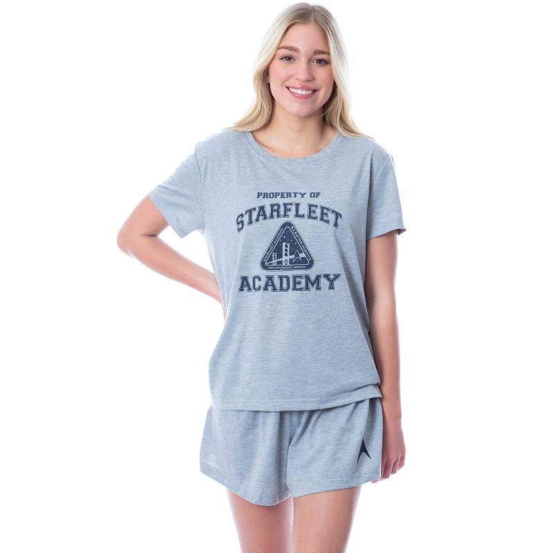 Star Trek Star Fleet Academy Womens Pajama Short Set 2 piece sleeper PJ Grey | Target