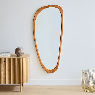 Mid-Century Asymmetrical Wood Floor Mirror - 28.5"W x 66"H | West Elm (US)