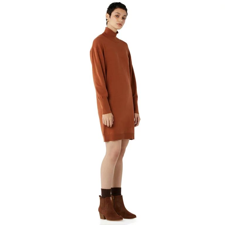 Free Assembly Women's Turtleneck Sweater Dress | Walmart (US)