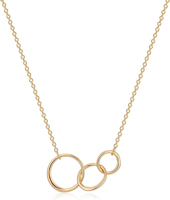 VACRONA Coin Necklace 18k Gold Plated Vintage Textured Medallion Coin Pendant Round Circle Disk D... | Amazon (US)