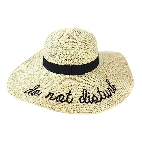 Fashion Culture Women's 'Do Not Disturb' Floppy Sun Hat, Beige | Amazon (US)