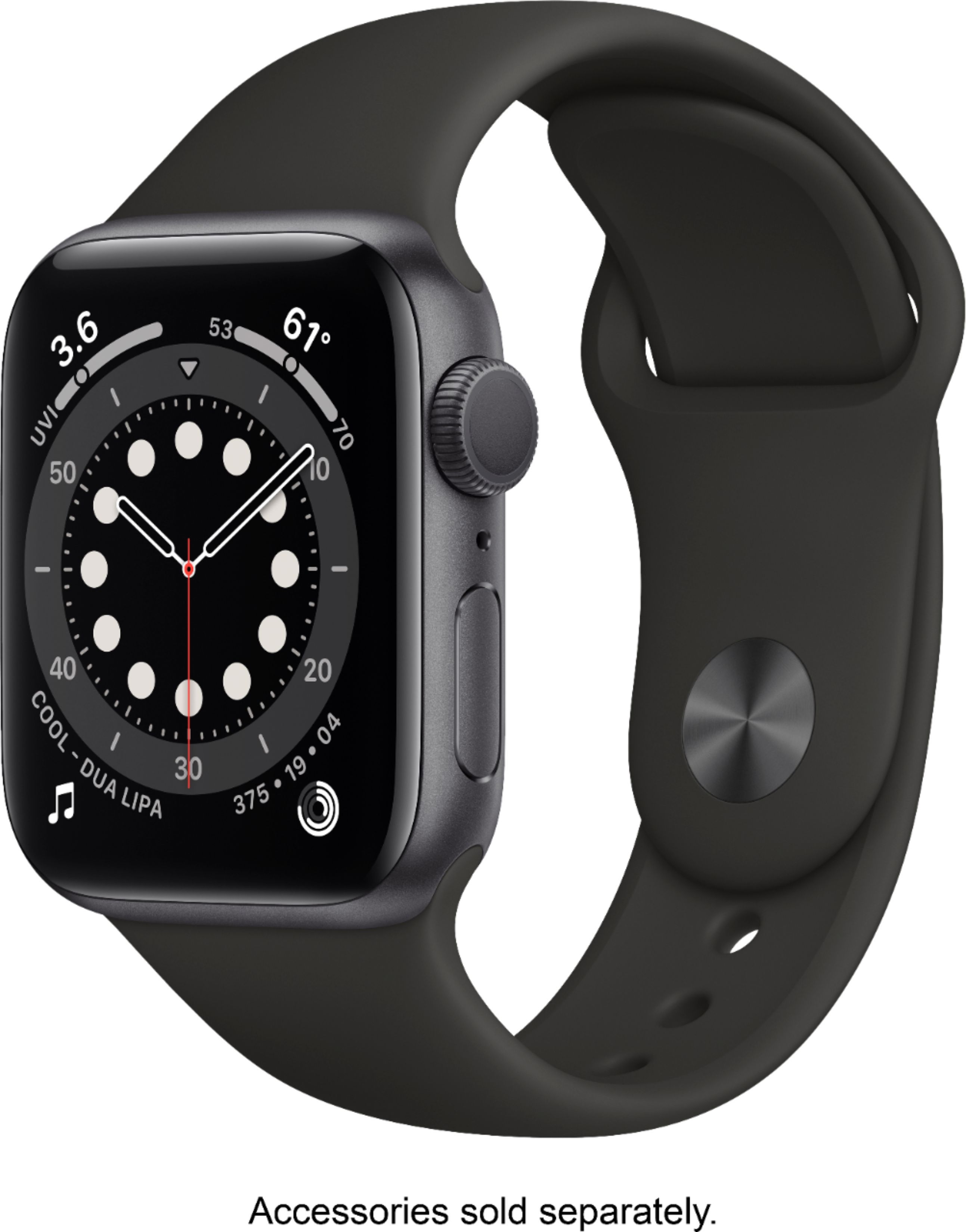 Apple Watch Series 6 (GPS) 40mm Space Gray Aluminum Case with Black Sport Band Space Gray MG133LL... | Best Buy U.S.