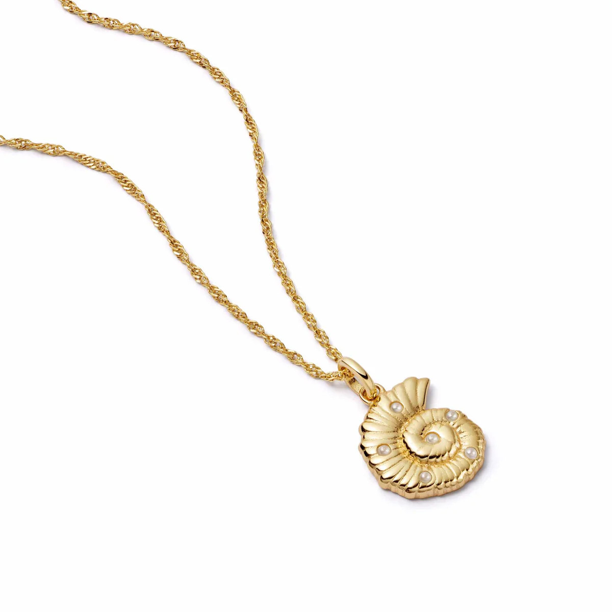 Pearl And Shell Pendant Necklace 18ct Gold Plate | Daisy London Jewellery