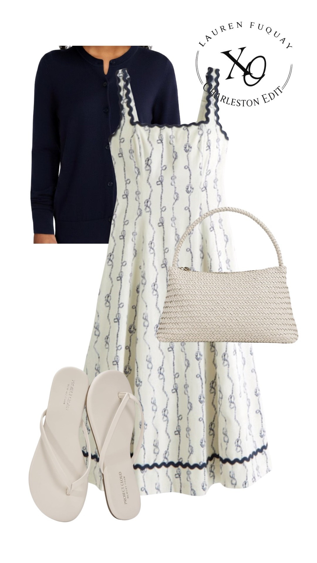 Charleston shopping days call for effortless coastal style. 🤍⚓️

SIZING: Dress XS, cardigan small, shoes true to size 

This is exactly the kind of outfit I’m packing for strolling King Street, grabbing coffee, and popping into the local boutiques. A breezy nautical-inspired sundress, a lightweight navy cardigan for cool interiors, comfortable cream sandals, and a woven handbag create an elevated look that’s polished without sacrificing comfort.

If you’re searching for Charleston shopping outfit ideas, Charleston vacation outfits, coastal chic style, nautical dresses, summer vacation outfits, King Street outfit inspiration, comfortable walking sandals, woven handbags, coastal grandmother style, old money aesthetic, resort wear, Southern summer fashion, and weekend getaway style, this look is an easy favorite.

#LTKootd #LTKTravel #LTKSaleAlert