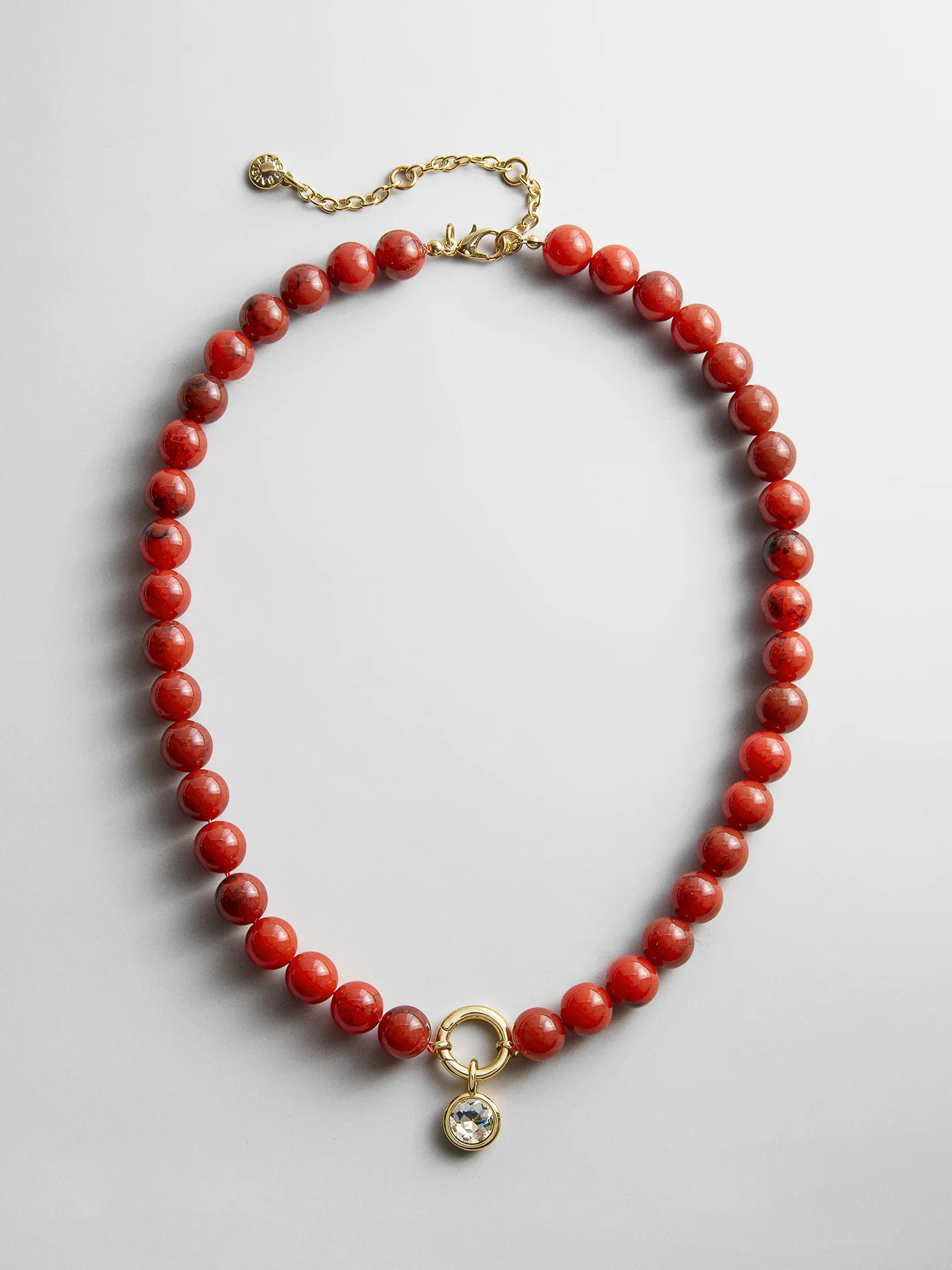 Janette Beaded Ring Necklace - Carnelian | BaubleBar