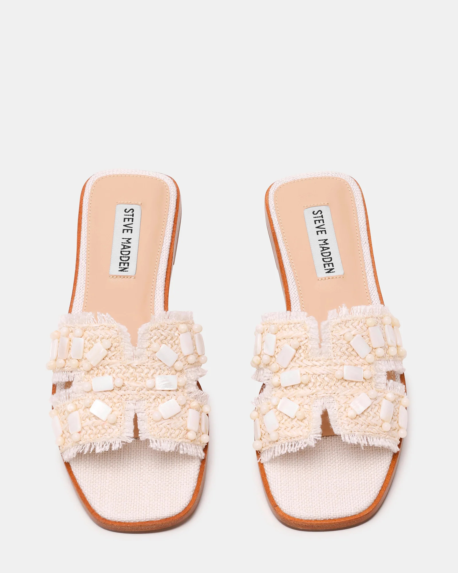 HADYN Shell Bone Raffia Women's Designer Sandal | Steve Madden (US)