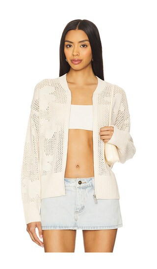 Sanctuary Flower Pop Open Stitch Jacket in Neutral. - size XS | Revolve Clothing (Global)