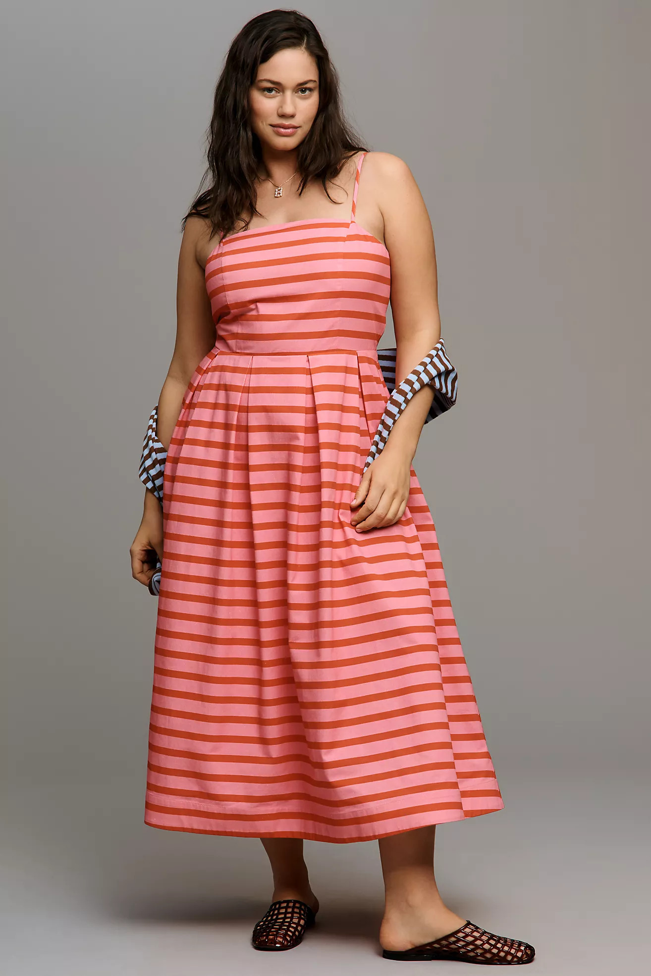 English Factory Stripe Midi Dress | Anthropologie (US)