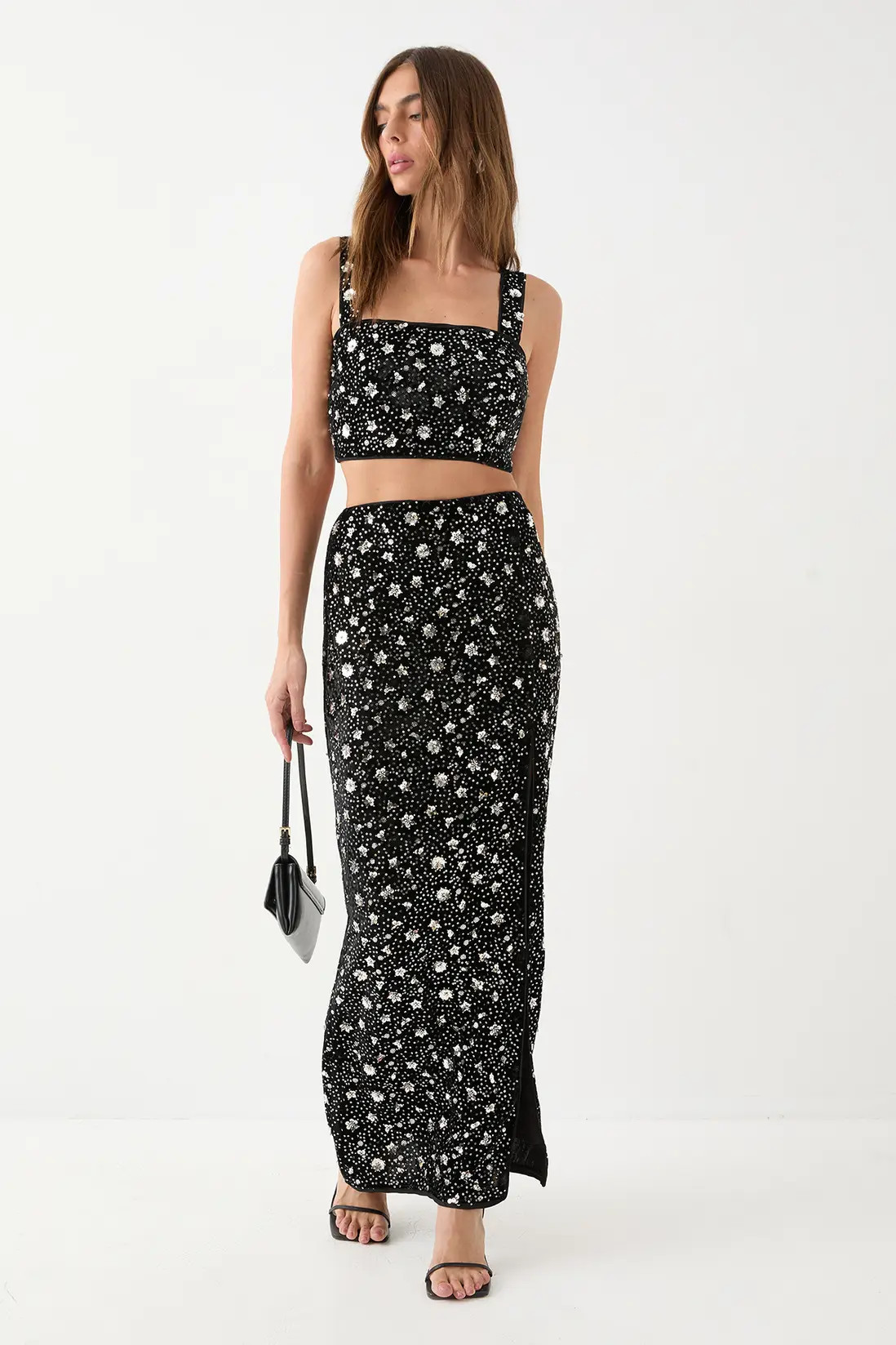 Premium Velvet Sequin Midaxi Skirt | Nasty Gal US