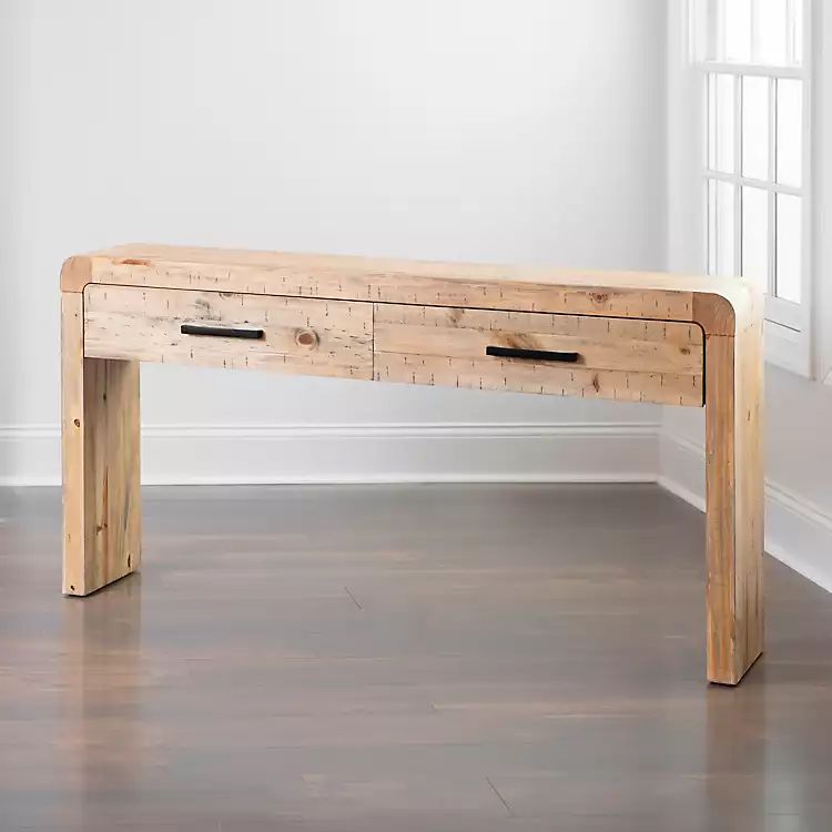 Natural Curved Edge Console Table | Kirkland's Home