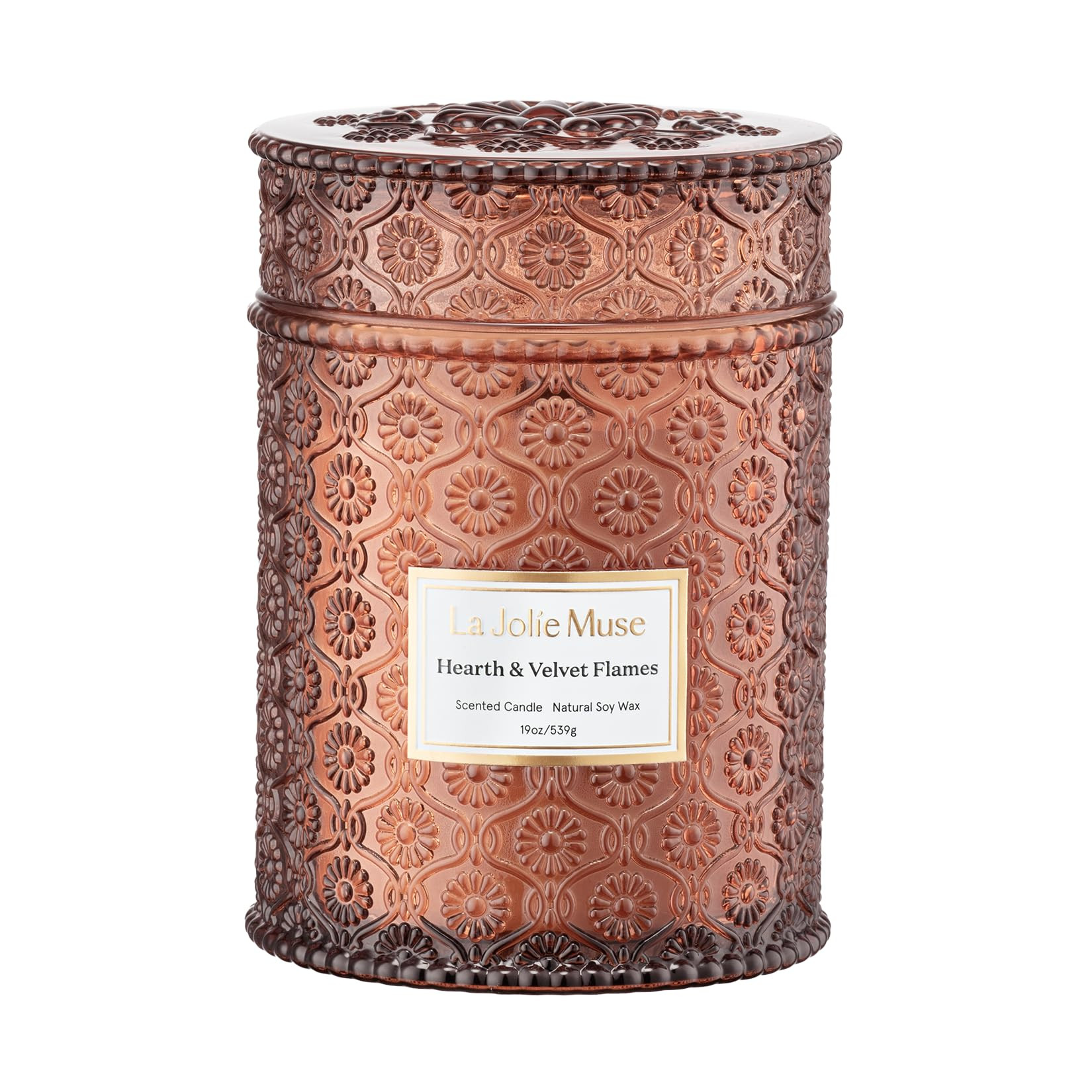 LA JOLIE MUSE Christmas Candles | Hearth & Velvet Flames | Saffron, Clove & Vanilla | 19 oz Large... | Amazon (US)