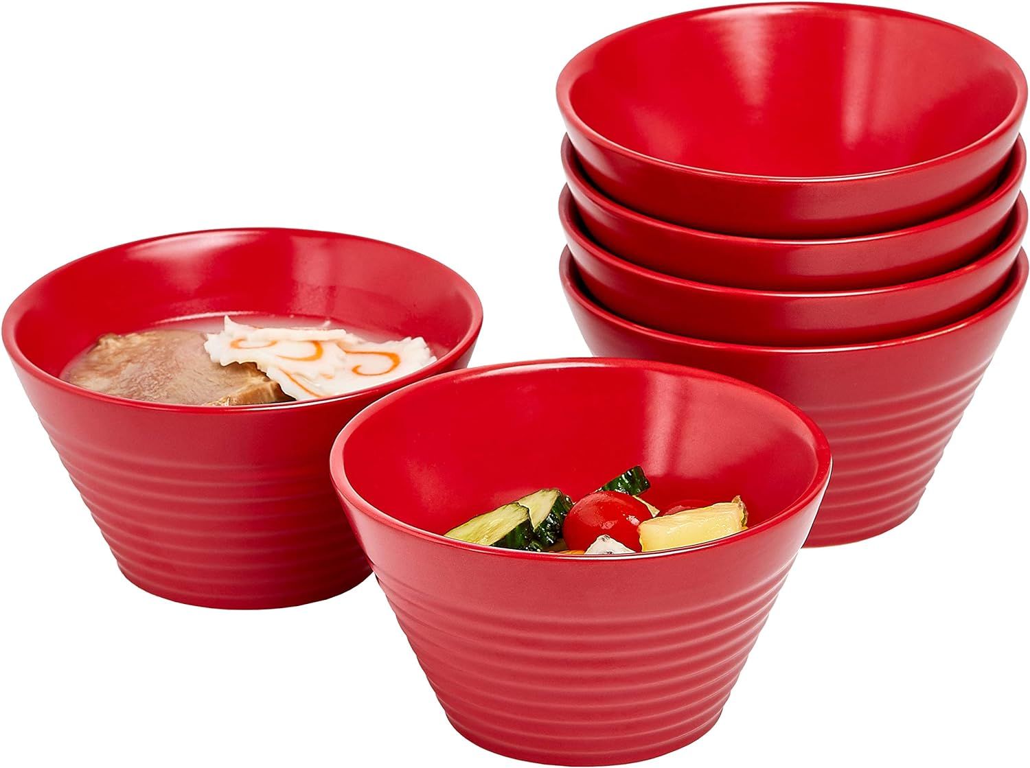 Bruntmor Ceramic Ramen Noodle Rice Bowl Set Of 6, Porcelain 13 Ounce Bowls For Cereal, Soup. From... | Amazon (US)