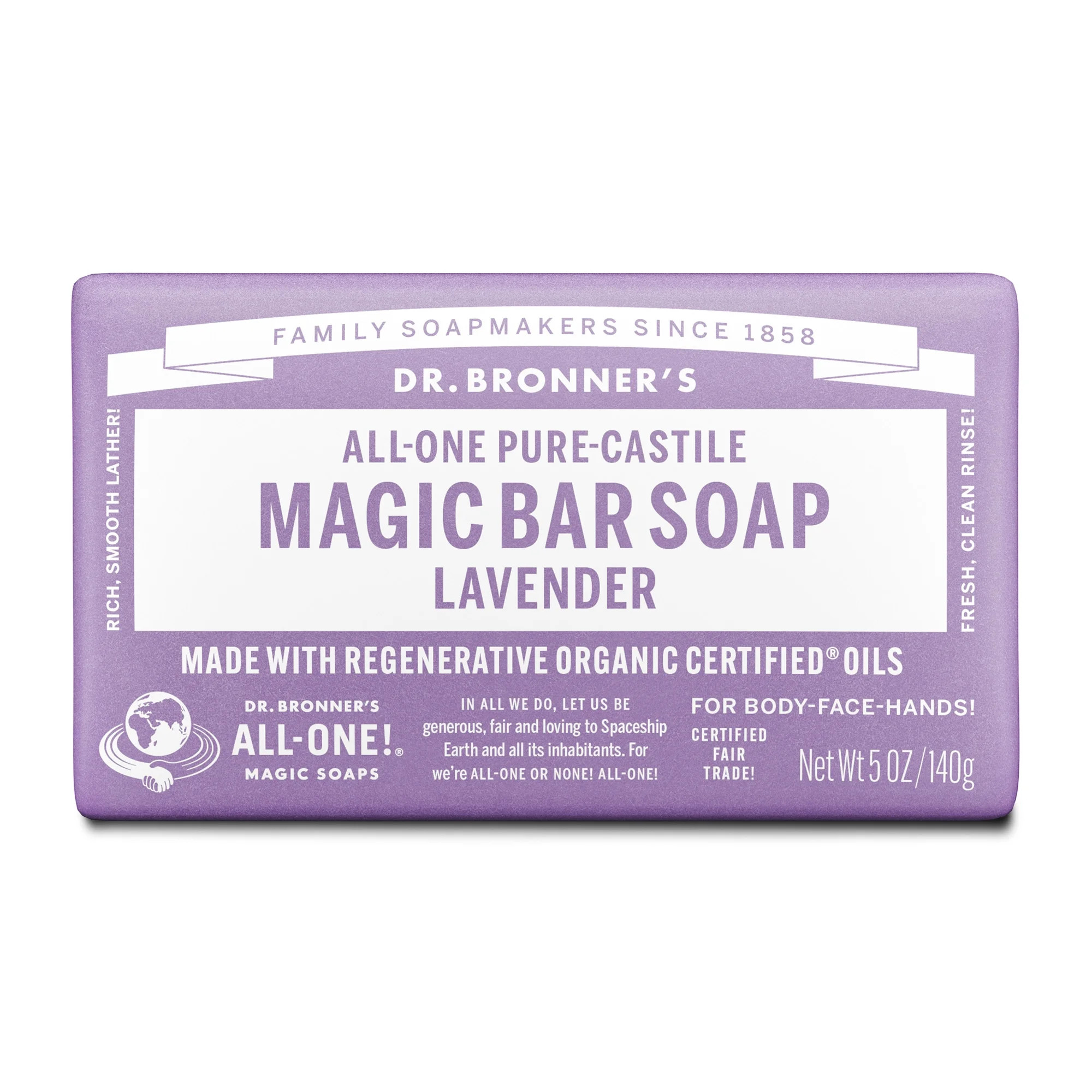 Dr. Bronner's Magic Bar Soap – Lavender - Pure-Castile Soap - 5 oz - for face, body, hands | Walmart (US)