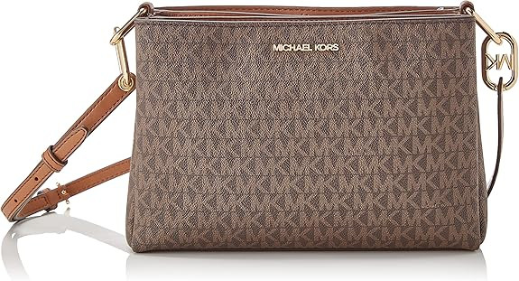 Michael Kors Trisha Leather Medium Triple Compartment Crossbody | Amazon (US)