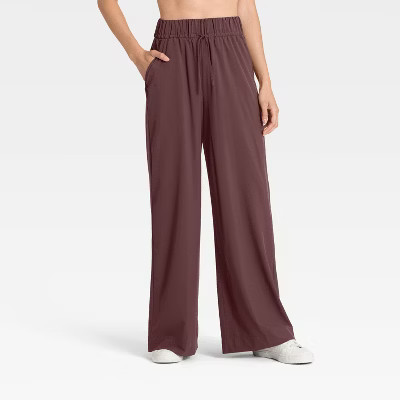 Women's Active Light High-Rise Wide Leg Pants - All In Motion™ Brown M | Target