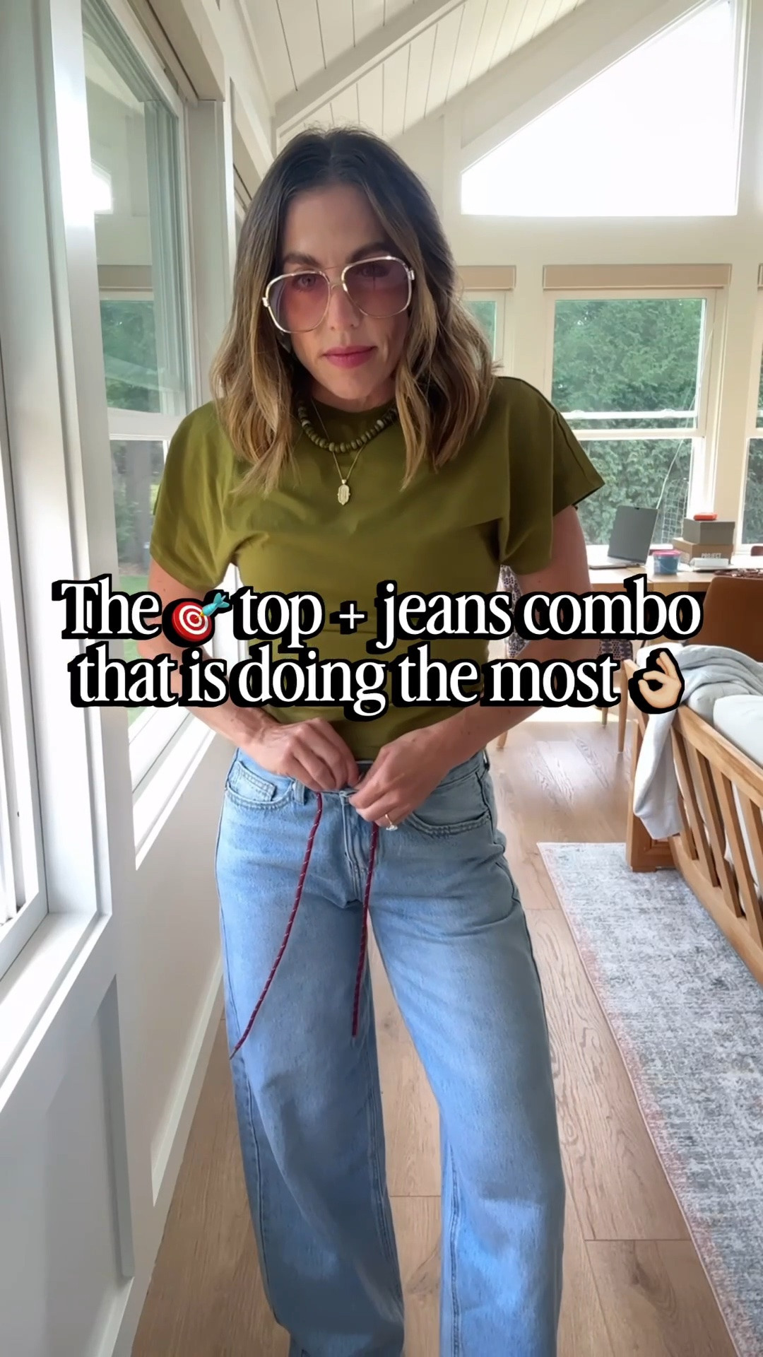 Everything fits TTs. Jeans: 0 / top: Xs 
**