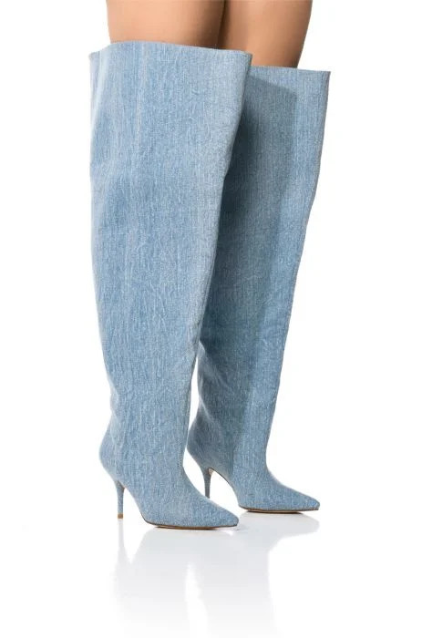 AZALEA WANG AMBY BUCKET BOOT IN DENIM | AKIRA