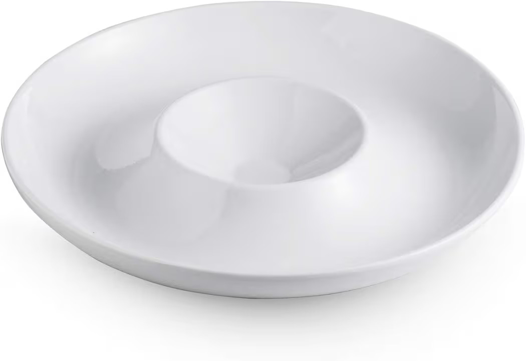 LAUCHUH Porcelain Chip and Dip Serving Set Divided Serving Trays Appetizers and Cheeses Serving P... | Amazon (US)