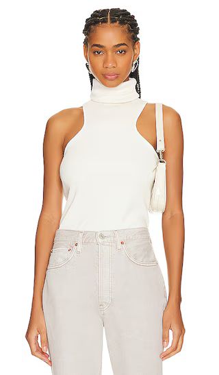 Lanston Turtleneck Racer Tank in Ivory. - size L (also in XS) | Revolve Clothing (Global)