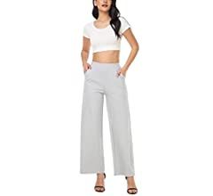 MISS MOLY Women's High Waist Wide Leg Palazzo Pants Business Casual Stretch Trousers Dress Pants | Amazon (US)