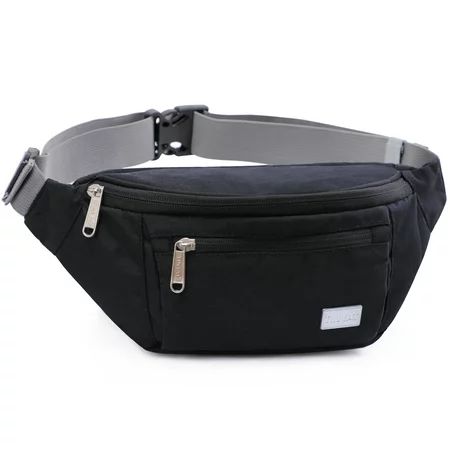 Tinyat Fanny Pack for Men Waist Pack Sling Pocket Waterproof Black Crossbody Bag Belt Bag for Workou | Walmart (US)