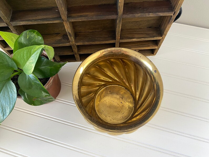Vintage Brass Planter  Brass Indoor or Outdoor Pot  | Etsy | Etsy (US)