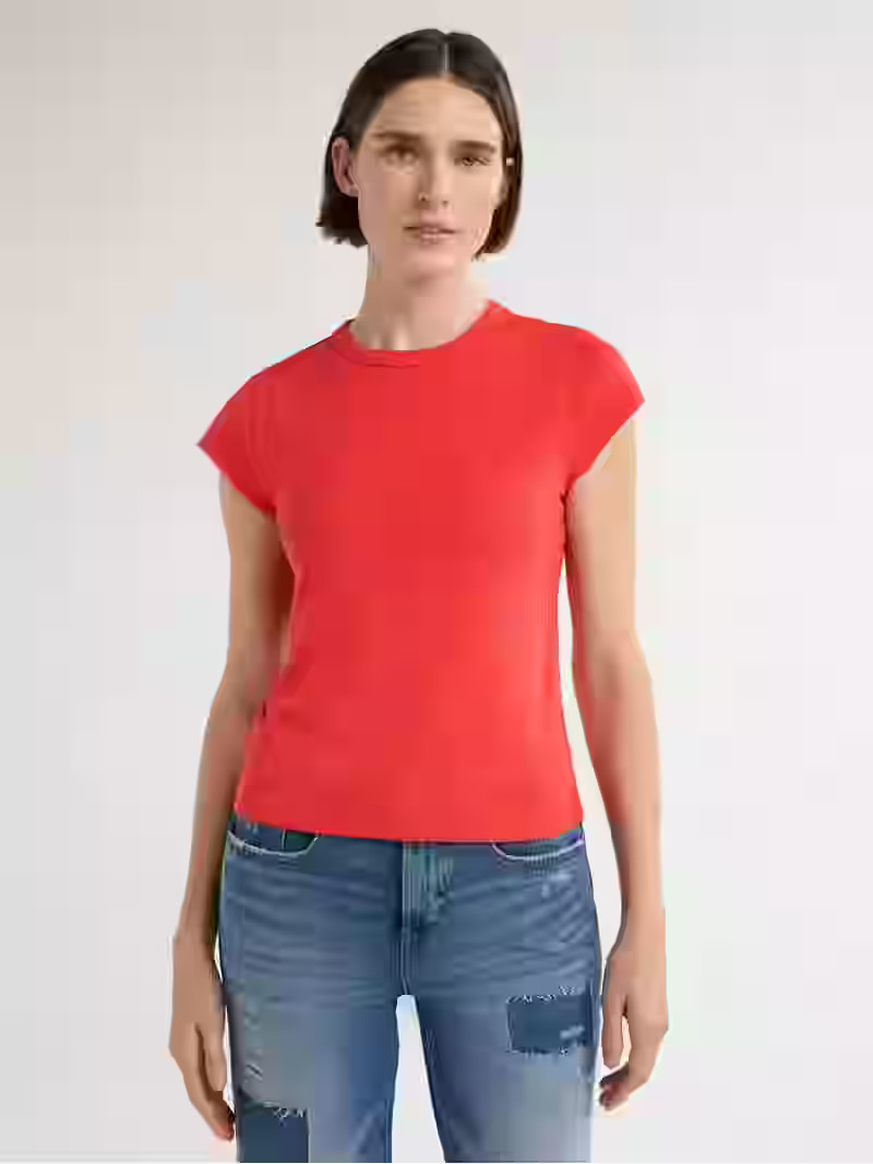 Free Assembly Women's and Women's Plus Cap Sleeve Tee, Sizes XS-4X | Walmart (US)
