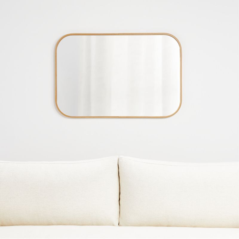 Edge Oak Rounded Rectangle Mirror + Reviews | Crate & Barrel | Crate & Barrel