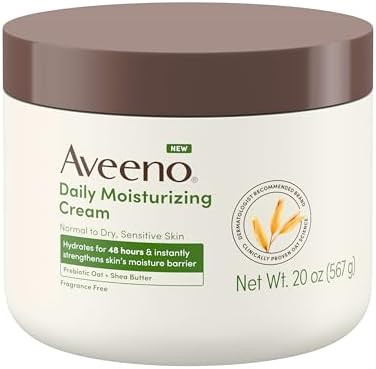 Aveeno Daily Moisturizing Cream with Prebiotic Oat & Shea Butter for Body, Face & Hands Moisturiz... | Amazon (US)