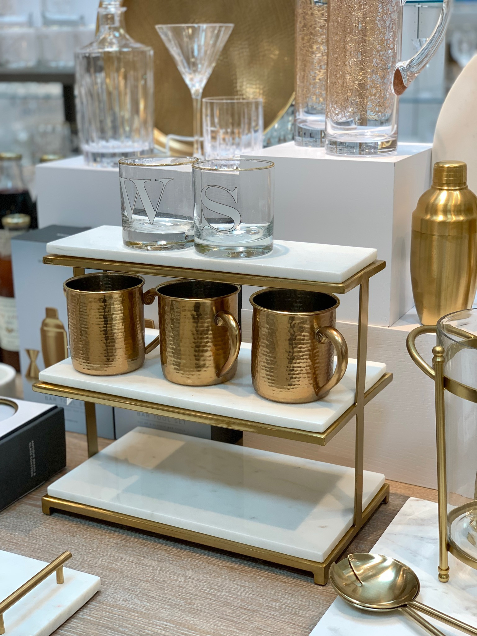 Tiered marble serving stand, coffee bar, kitchen accessories, entertaining essentials tiered tray, serving gray , marble and brass 

#LTKhome #LTKstyletip #LTKHoliday