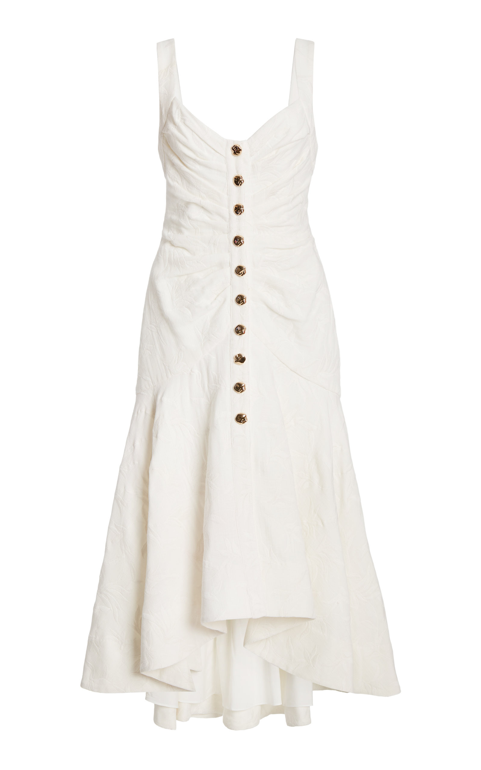 Acler - Beverley Printed Cotton Midi Dress - White - US 6 - Moda Operandi | Moda Operandi (Global)