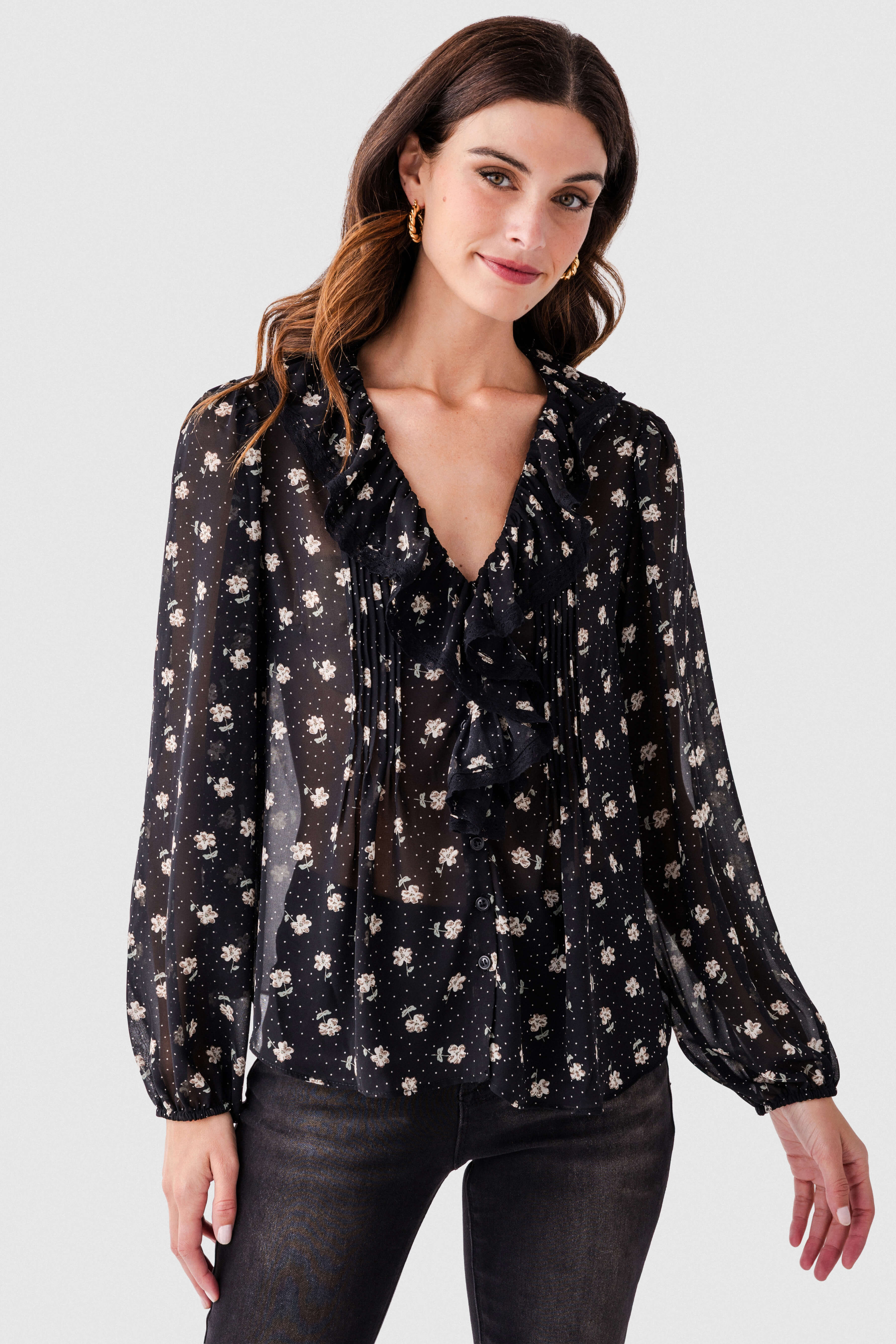 By Together Floral Print Ruffle Top | Social Threads