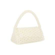 Acrylic Pearl Elegance Handle Bag, Purse, Spring Colors, Luxury, Elegant, Women's White Single Shoulder Bag With Pearl Strap, Evening Bag, For Valenti | SHEIN