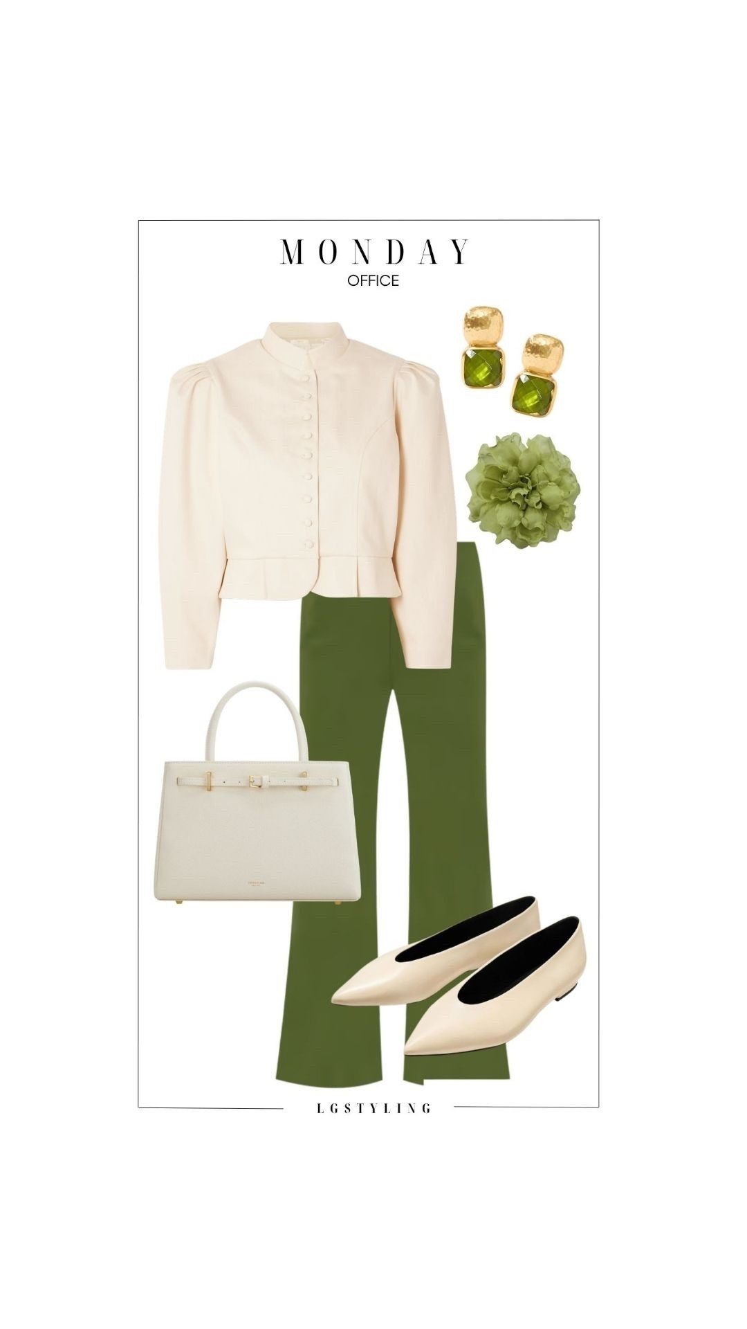 MONDAY (Office)

A refined start to the week 🤍 Tailored cream blouse meets rich olive trousers for a polished, modern office look. Finished with classic ballet flats and structured accessories for that quiet luxury feel.

#LTKWorkwear #LTKOfficeStyle #LTKChic #LTKSpringStyle #QuietLuxury #WorkwearOutfits #ClassicStyle #CapsuleWardrobe #ElevatedBasics #LTKStyle

 

#LTKootd #LTKgrwm #LTKSeasonal
