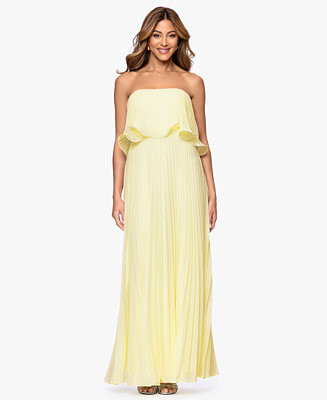 Betsy & Adam Women's Pleated Strapless Gown - Macy's | Macy's
