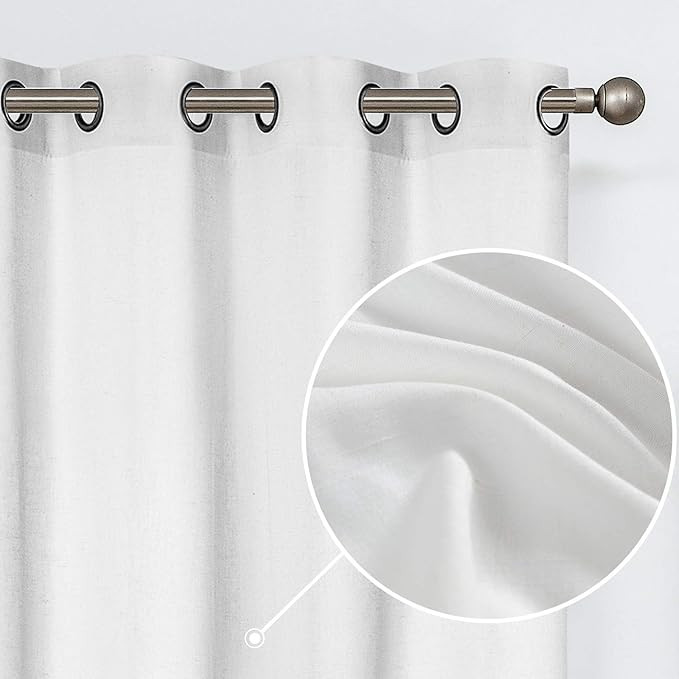 jinchan Linen Textured Curtains for Living Room Grommet Top Window Treatment Set for Bedroom 2 Pa... | Amazon (US)