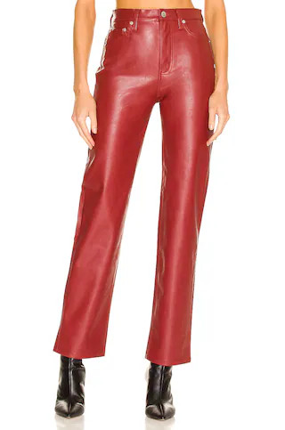 PISTOLA Cassie Super High Rise Straight Pant in Carmine from Revolve.com | Revolve Clothing (Global)