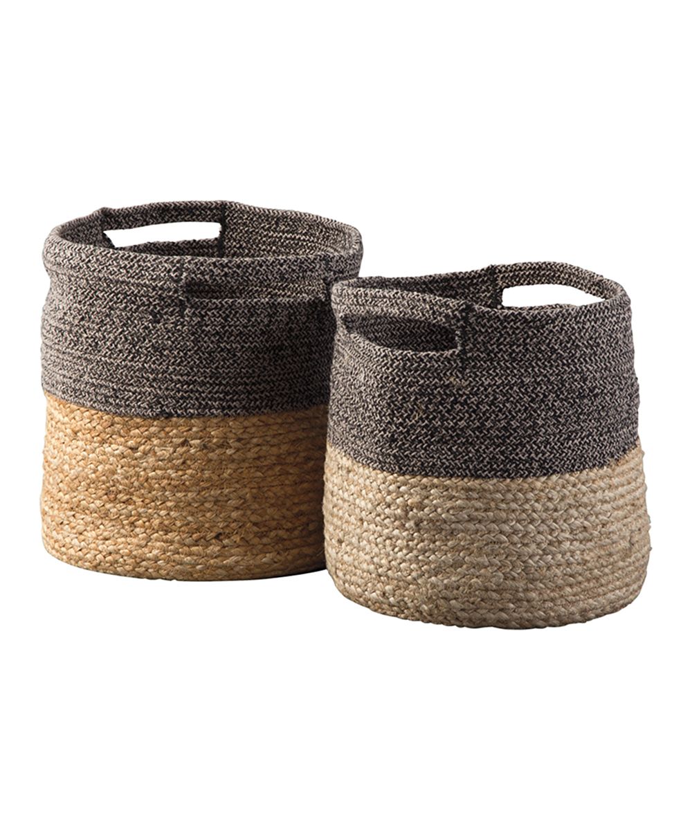 Natural & Black Parrish Basket - Set of Two | Zulily